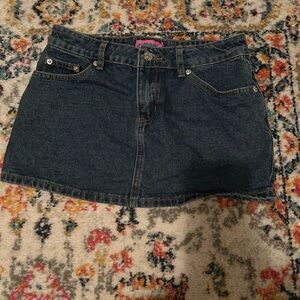 Edikted Spencer Low Rise Denim Micro Skirt in XS